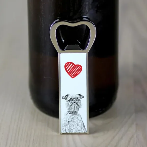 Cocktailshakers & Drinkudstyr>Griffon bruxellois - flaskeåbner med en hund, personlig køleskabsåbner, unik gave til en mand fra Art-Dog