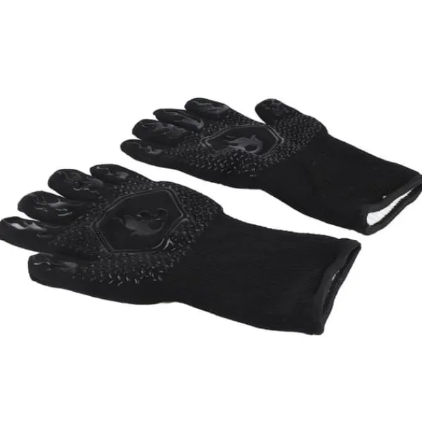 Grill Master varmebestandige BBQ-handsker - skridsikre ovnhandsker til grill og bagning - Lange sorte køkkenhandsker (26-35 cm) New