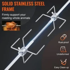 Grill Rotisserisæt, 81,3x99,1 cm, Rustfrit Stål, Elektrisk Motor Discount