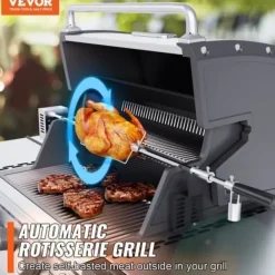 Grill Rotisserisæt, 81,3x99,1 cm, Rustfrit Stål, Elektrisk Motor Discount