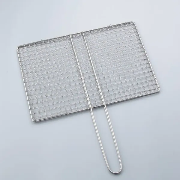 Griller>Grillkurv i rustfrit stål med håndtag - 24x35 cm