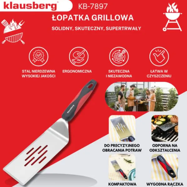 Stegepaletter>Grillspatel 36 cm, rustfrit stål, KLAUSBERG KB-7897