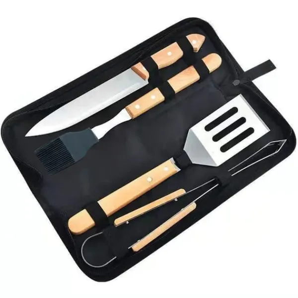 Griller>Grillsæt i træ, 4 dele