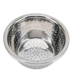 Grönsakstvättkorg Rostsäker multifunktions durkslag i rostfritt stål för kök Hushåll Silver18cm New