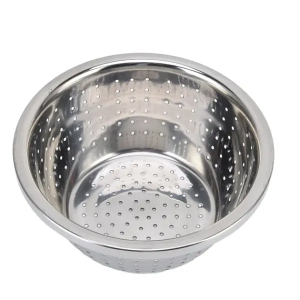 Grönsakstvättkorg Rostsäker multifunktions durkslag i rostfritt stål för kök Hushåll Silver18cm New