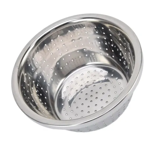 Grönsakstvättkorg Rostsäker multifunktions durkslag i rostfritt stål för kök Hushåll Silver18cm New