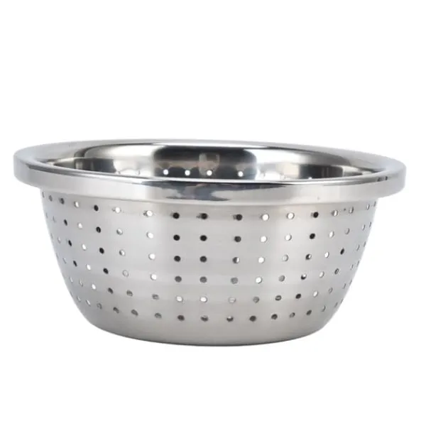 Grönsakstvättkorg Rostsäker multifunktions durkslag i rostfritt stål för kök Hushåll Silver18cm New