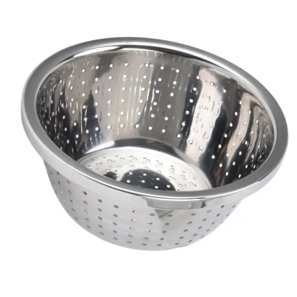 Grönsakstvättkorg Rostsäker multifunktions durkslag i rostfritt stål för kök Hushåll Silver18cm New