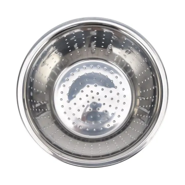 Grönsakstvättkorg Rostsäker multifunktions durkslag i rostfritt stål för kök Hushåll Silver18cm New