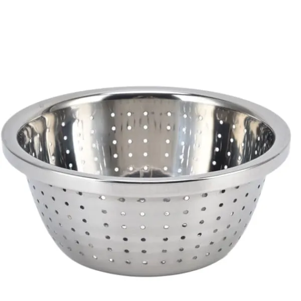 Grönsakstvättkorg Rostsäker multifunktions durkslag i rostfritt stål för kök Hushåll Silver18cm New