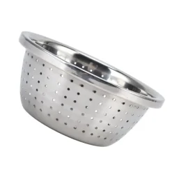 Grönsakstvättkorg Rostsäker multifunktions durkslag i rostfritt stål för kök Hushåll Silver18cm New