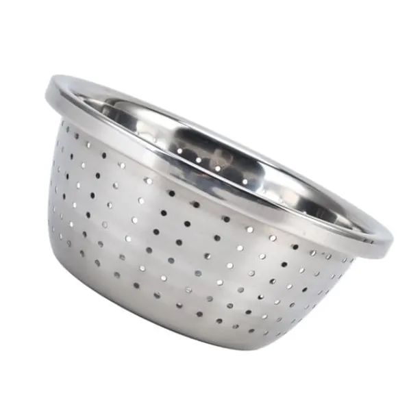 Grönsakstvättkorg Rostsäker multifunktions durkslag i rostfritt stål för kök Hushåll Silver18cm New