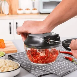 Grøntsagshakker med snor - Dicer med trækfunktion 500 ml Sort Best