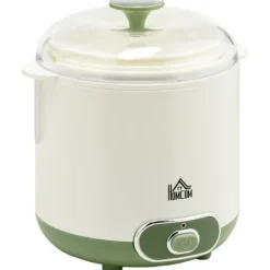 Yogurtmaskiner>Græsk yoghurtmaskine, 1,5 liter med 2 glaskrukker og si, 20 W, til 3-5 personer, hvid