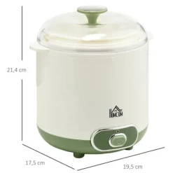 Yogurtmaskiner>Græsk yoghurtmaskine, 1,5 liter med 2 glaskrukker og si, 20 W, til 3-5 personer, hvid