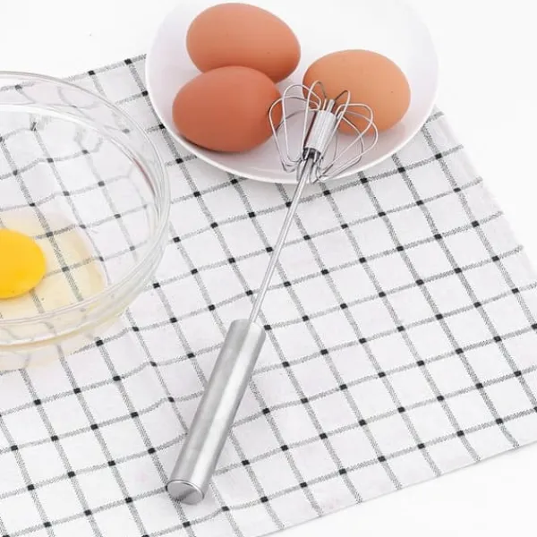 Halvautomatisk æggepiskeris i rustfrit stål Mixer Blender Mælkeskummer Køkkenredskaber (K3328#A (S)) Clearance