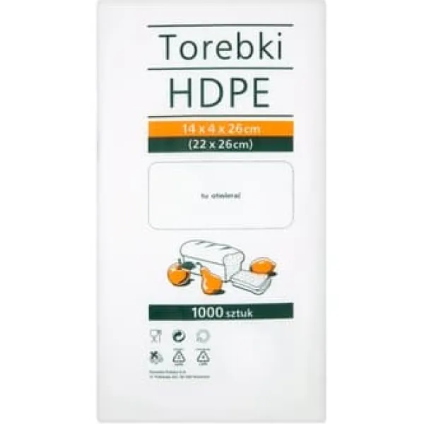 Madopbevaringsposer>HDPE-fødevareposer 14x4x26 cm 1000 stk.