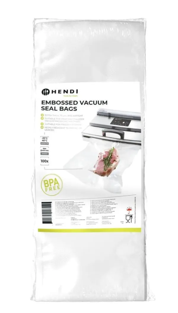 HENDI Molehr-poser til vakuumpakkemaskiner, 100 stk, 150x400mm Best