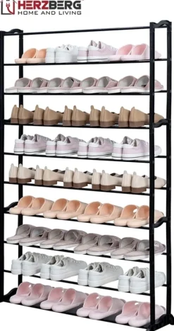 Herzberg Skoopbevaring til 45 sko, Sort Outlet
