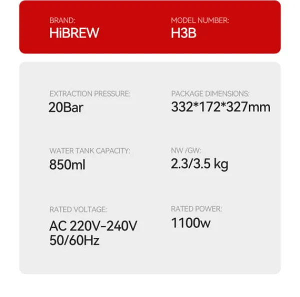 Kaffemaskiner Til God Kaffe>HiBREW H3B 2025 kapselkaffemaskine – 19 bar tryk, fungerer med 3 i 1