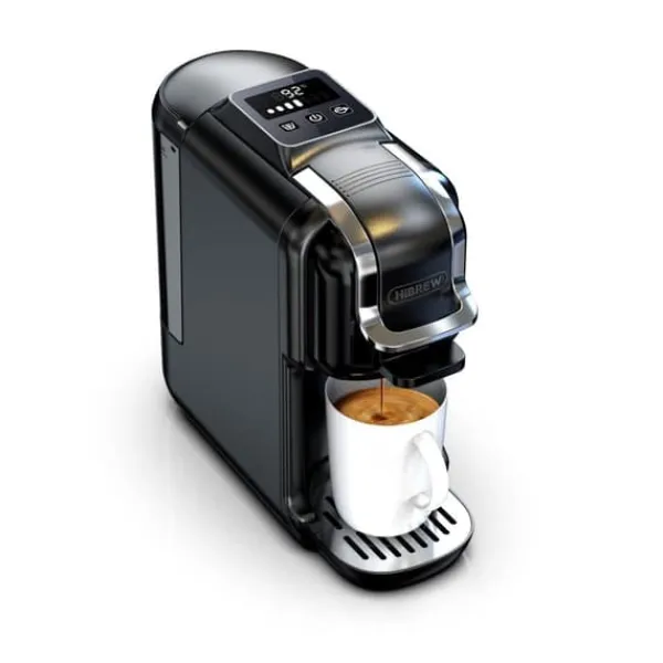 HiBREW H2C 20Bar Multifunktionel Kaffemaskine, kompatibel med Lavazza, DG, NS kaffekapsler og friskmalet kaffe - sort Hot