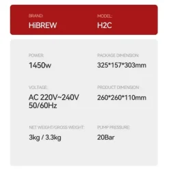 HiBREW H2C 20Bar Multifunktionel Kaffemaskine, kompatibel med Lavazza, DG, NS kaffekapsler og friskmalet kaffe - sort Hot