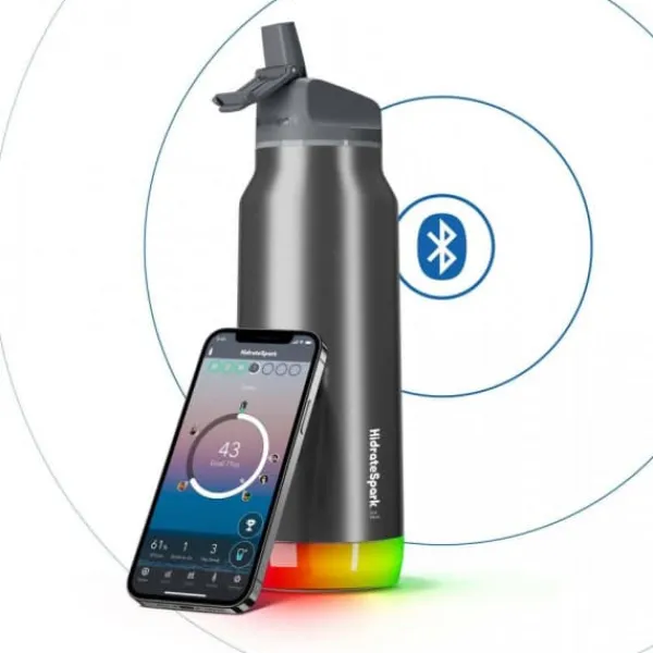 HidrateSpark PRO Straw -smart drikkeflaske, 0,95 L, sølv Outlet