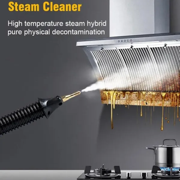Damprensere>Højtryks damprenser - Håndholdt steamer - Effekt 2600 W - Rengøring af fuger & fliser - Bilinteriør & hjem - EU-stik 220 V - Gul