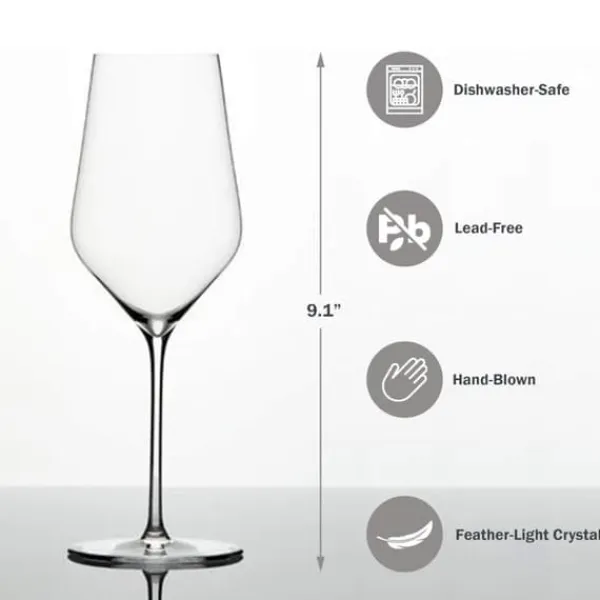 Glas>Håndblæste krystalglas til hvidvin, 400 ml, julegaveidé