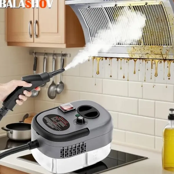 Håndholdt damprenser / steam cleaner - Opgraderet model - 2500 W - ≥105°C damp - 15 s opvarmning - 2 m slange - 220–240 V EU-stik - Rød Discount