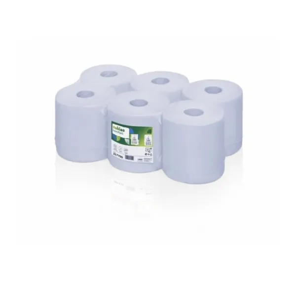 Aftørringspapir>Håndpapir i rulle Comfort/2 lag/6 x150 m/blå/CF1, Satino