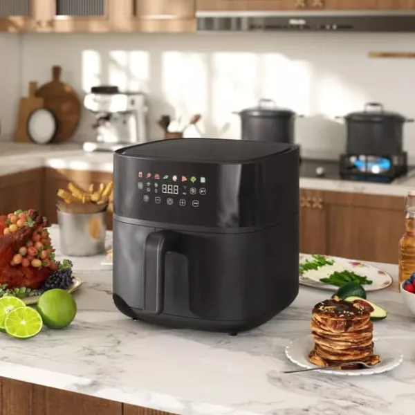 HOMCOM Airfryer 8L - Sort Kunststoff, 1700W, 8 Programmer, LED Touchskærm, Sundere Madlavning Discount