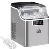 Isproducenter>HOMCOM Ismaskine 20 kg/24 timer, Rustfrit Stål, Sølv - Kompakt og Selvrensende