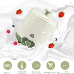 HOMCOM Yoghurtmaskine 1,5L - Hvid Plastik m. Si til Græsk Yoghurt Clearance