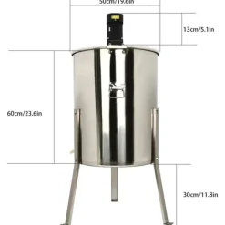 Honning slynge - Elektrisk 8 rammer - Rustfrit stål - 220 V - 140 W motor - 370 omdr./min - Cylindrisk Hot