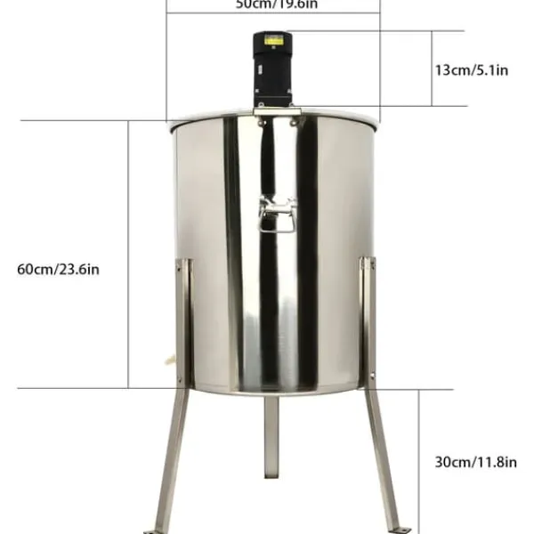 Honning slynge - Elektrisk 8 rammer - Rustfrit stål - 220 V - 140 W motor - 370 omdr./min - Cylindrisk Hot