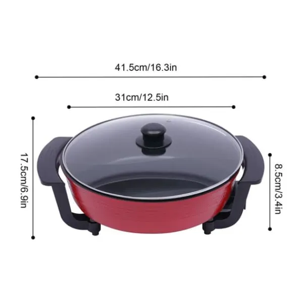 Hot Pot, 6L Kapacitet, Dobbelt-Sidet Design,Rød, 220V Sale