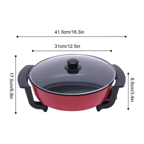 Hot Pot, 6L kapacitet, justerbar temperaturkontrol,Rød Best