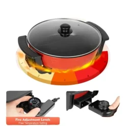 Hot pot, 6L kapacitet, 1360W effekt, 5 temperaturniveauer, 31 cm diameter Online