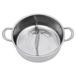 Hot Pot/Fonduegryde - Delt Yin-Yang - 32 cm - 304 Rustfrit Stål - Med Skeer - Militærgrøn Online