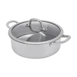 Hot Pot/Fonduegryde - Delt Yin-Yang - 32 cm - 304 Rustfrit Stål - Med Skeer - Militærgrøn Online