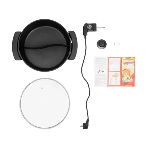 Elektriske Stegepander & Wokker>Hotpot med to smage - Elektrisk gryde - Non-stick - 6 l - 5 temperaturtrin - 1360 W