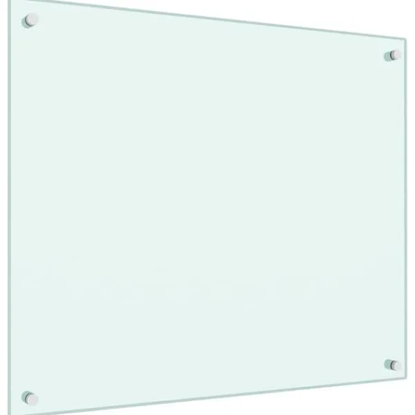 Hærdet glas stænkplade 70x60 cm | Farve: Hvid | Varmebestandig og ridsefast Clearance