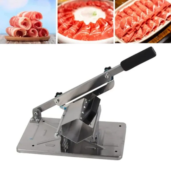 Kødskivere>Hushållsmanuell lammskärningsmaskin fryst köttskärningsmaskin nötkött fårkött ark rullar skärare för kök