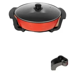 Husholdnings Hot Pot, 5-niveau Temperaturkontrol, Non-Stick Belægning,Rød Best