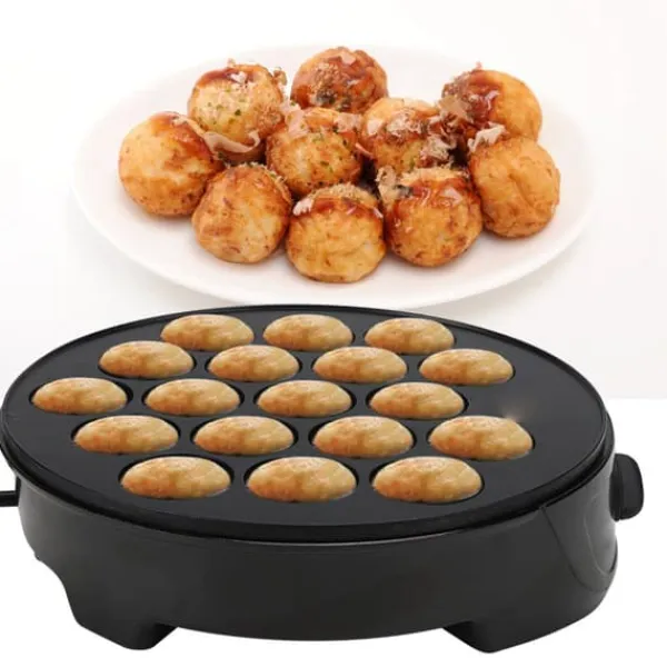 Elektriske Stegepander & Wokker>Husholdnings Takoyaki-maskine Octopus Ball Mini elektrisk bagepande morgenmadsmaskine 220‑240VEU stik