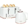 Brødristere, Raclettegrills Og Sandwichtoastere>2-i-1 brødrister og kedelsæt, 7 ristetilstande, optøning og genopvarmning, cremet hvid