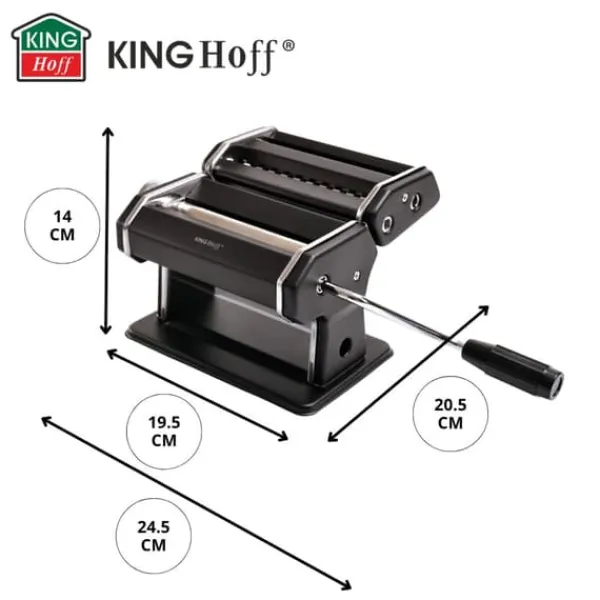 Pastamaskiner>2-i-1 dej- og pastamaskine, sort, KINGHOFF KH-1927