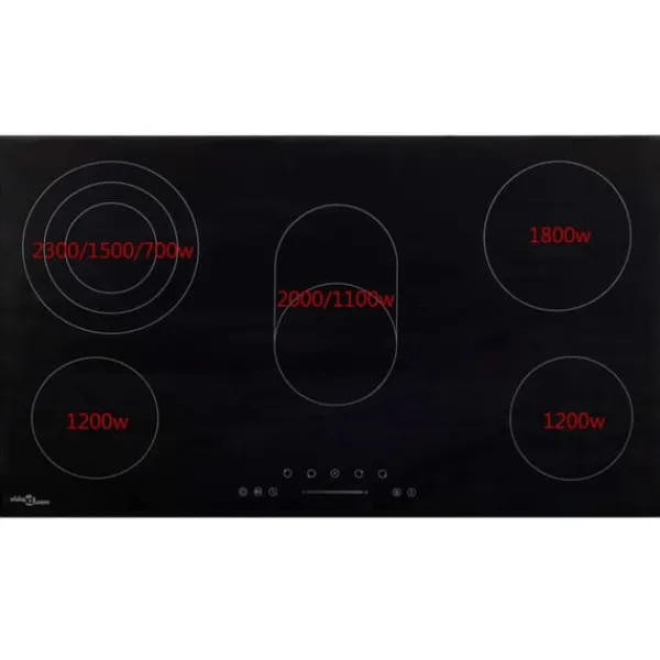 Indbygnings induktionskogeplade - 5 brændere Touch Control 8500 W | Størrelse: 77 cm
