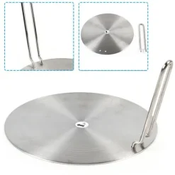 Portable Komfurer>Induktionsadapterplade - Varmefordeler - Rustfrit stål - Aftageligt håndtag - 24 cm - Universal - Sølv